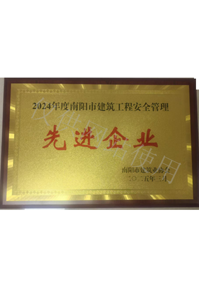 2024年度南陽(yáng)市建筑工程安全管理先進(jìn)企業(yè)